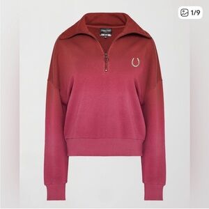 Carbon38 ombré French terry sweatshirt quarter zip sz Medium